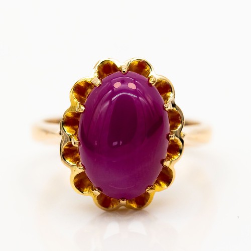 Bague 750 18k jaune rubis - or,