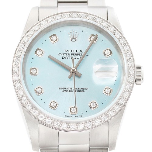 Rolex datejust 18k blanc et - rolex,