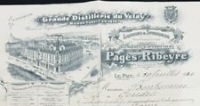 VIEUX PAPIERS FACTURE ET ENVELOPPE  LIQUEUR VERVEINE VELAY PAGES RIBEYRE  (43)
