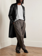 Manteau homme en cuir noir