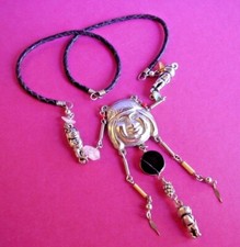 W371 / COLLIER AMÉRINDIEN / MÉTAL ET PERLES EN PIERRES