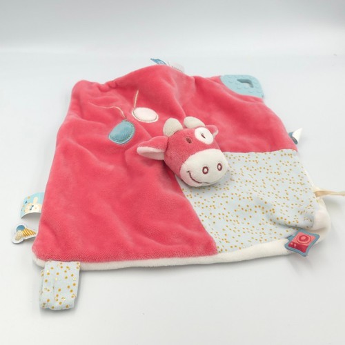 Doudou plat vache - , rose