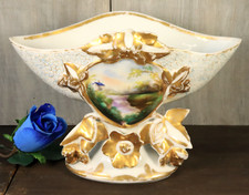 Antique Old Paris Porcelain French Planter Vase Gilt Hand Painted 19thC