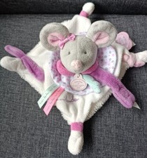 538?DOUDOU ET COMPAGNIE souris Pearly gris blanc rose mauve attache sucette