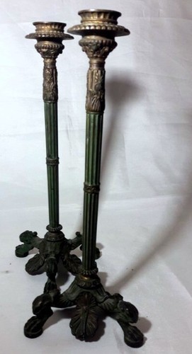 Paire bougeoirs bronze sd - ,