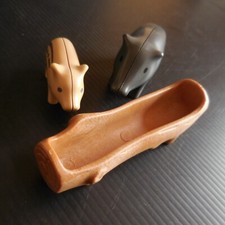 2 figurines PLAYMOBIL sanglier marcassin mangeoire animal sauvage jouet N5143