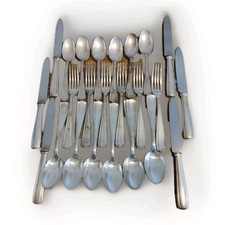 Boulenger Betty, Art Déco,  set 24 pièces, métal argenté Couverts de Table.