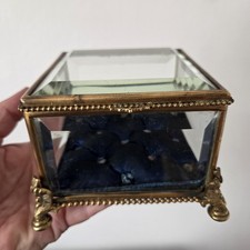 Grand COFFRET XIXè Soie Capitonnée Verres Biseautés Napoléon III Victorian