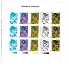 FRANCE 2003 timbre KANDINSKY 3 séries Etapes d'impression sur FEUILLET Y&T F3585