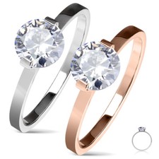 316L Inox Anneau Solitaire