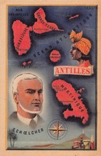 Guadeloupe - Carte géographique des Antilles - Victor Schoelcher - Ed. Moullot