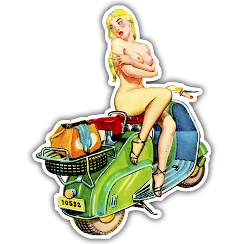 Scooter vespa autocollant - vespa,