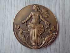 MEDAILLE BRONZE PAQUEBOT LIBERTE COMPAGNIE GENERALE TRANSATLANTIQUE JEAN VERNON