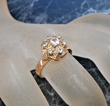 Bague  or jaune 18 K  sertie
