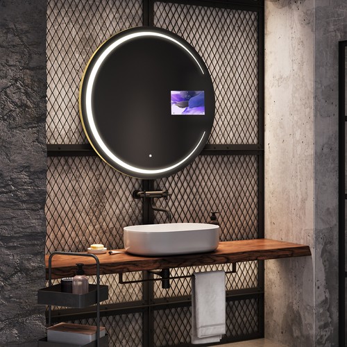 Miroir rond salle bain - miroir, de