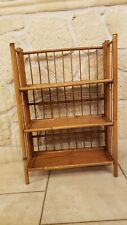 Etagère/bibliothèque pliante vintage en rotin