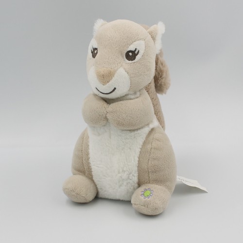 Doudou écureuil beige blanc