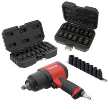 LOT 29 DOUILLES A CHOC ET CLE A IMPACT PNEUMATIQUE 1800NM CARRE 1/2