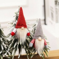 2 x décoration de sapin de Noël poupée tenture murale gnomes peluche pendentif fait main