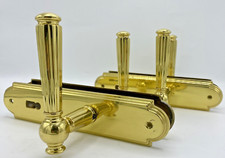 2 large vintage french door handles knobs sets 1970s brass castle