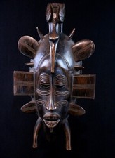 Art Africain - Masque Kpelie Senoufo - Maître Sculpteur Lamine Tio - 33 Cms ++++