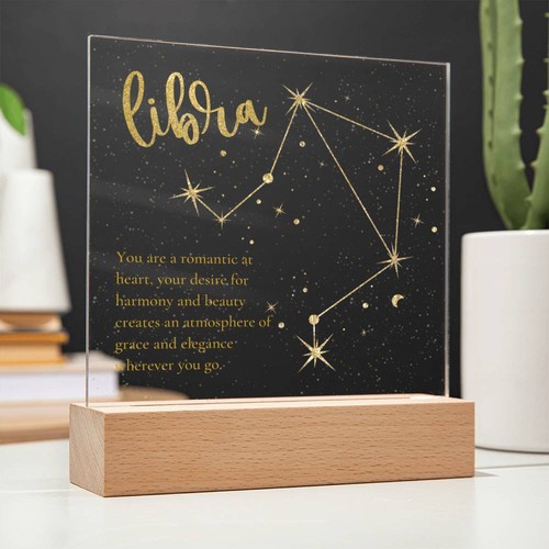 Libra lighted acrylic - acrylic, plaque
