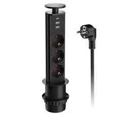 Prise escamotable avec USB C 3