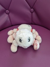 Peluche Milles Pattes Année 80 Blanche Rouge Petit Modèle 12 Cm