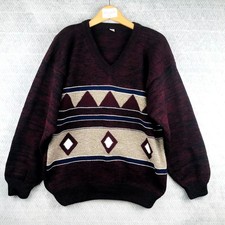 Vintage Pull Homme L Bordeaux