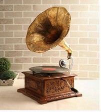 Ancien enregistreur vinyle phonographe lecteur gramophone vintage fonctionnel