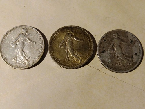 Lot pièces argent 1 - 1, franc