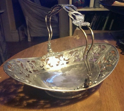 Victorian silver bride basket - victorian,