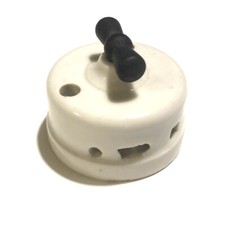 Ancien interrupteur rotatif porcelaine Design Loft