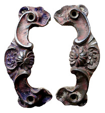 2 POIGNEES de TIROIR MEUBLE DE METIER anciennes ART NOUVEAU / DECO fonte