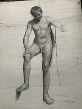 Dessin Ancien jeune homme Nu