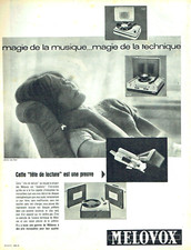 Publicité Advertising 25.03. 1960  Melovox  tourne disque " tete de lecture"