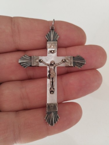 Ancien pendentif croix christ - croix,