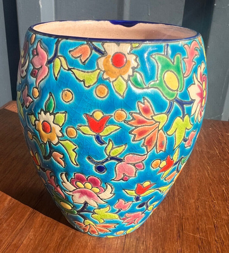 Vase faïence aux émaux - vase,