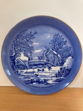 Jolie assiette bleue  - décor
