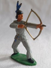 Figurine Starlux Nestlé, Indien tireur à l'arc gris, Western, Far west