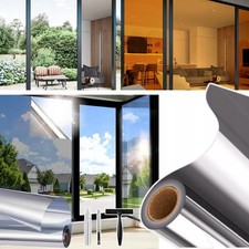 Film Fenêtre Miroir Sans Tain Adhésif Anti Soleil 90x200cm