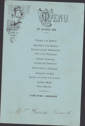 Menu ancien humoristique - menu,