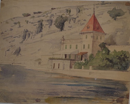 Aquarelle non terninee maison - non,