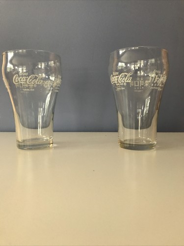 Two vintage coca - , glasses