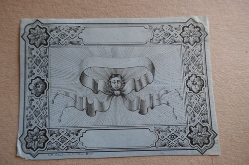 Etiquette ancienne vers 1850