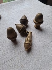 5 ANCIENS GLANDS EN BRONZE   LESTS D’EMBOUTS POUR CORDONS DE RIDEAUX OU TENTURE