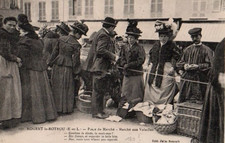 28 CPA ANIMEE 1923  NOGENT LE ROTROU PLACE DU MARCHE  MARCHE AUX VOLAILLES