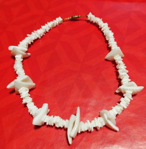 Collier coquillages blanc - collier, en