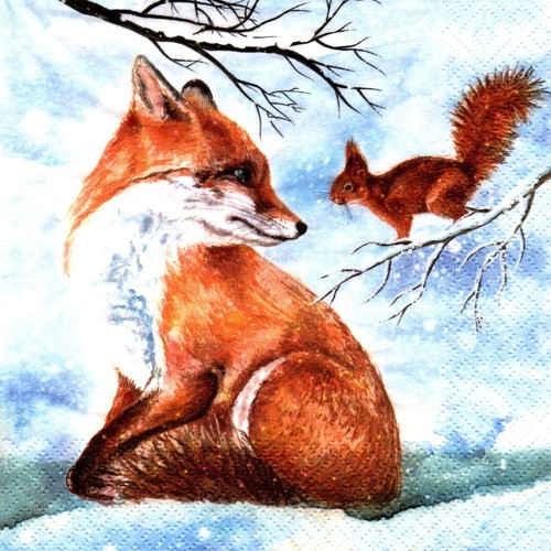 Serviettes papier renard et - papier,
