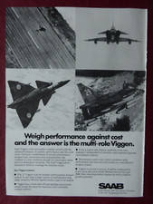 7/1977 PUB SAAB 37 VIGGEN FIGHTER ROYAL SWEDISH AIR FORCE ORIGINAL AD